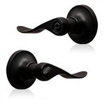 XFORT Cabriole Privacy Knob Set Matt Black, Door Knob with Lock for Internal Wooden Bathroom Doors, Complete Set with Tubular Latch