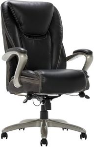 Serta® Smart Layers™ Hensley Big And Tall Ergonomic Bonded Leather High-Back Chair, Black/Silver