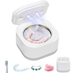 Famisym Ultrasonic Cleaner for Dentures, Retainer, Aligner, Mouth Guard, Toothbrush Head, 45KHz Ultrasonic Cleaner Machine with UV for All Dental Appliances, Jewelry, Diamonds