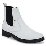 GALEX Leather Chelsea Boots for Men | Trendy, Stylish & Casual Boots for Men White (CBM-2866-WHT-10)