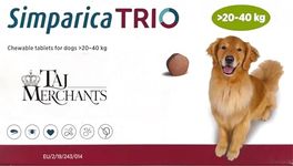 (OG) TM Presents SIMPAR I CA Chewable Tablets for Dogs (20-40 kg)|| (1 Box [3 Tablets])