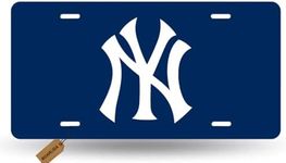 BOARLIDA Yankees Design License Plate New York Baseball Team Decorative Aluminum Car License Plate Cover for Men Women Boys Girls Fans 12 X 6 Inch