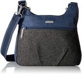 Baggallini Anti Theft Cross Over Crossbody, Steel Blue Antitheft