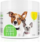 Cleaning Ear Care Wipes for Dogs & Cats | Dog Eye Tear Stain Wipes | Dirt and Wax Removal-Treats Staining（100 Wipes