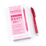 Pentel Feel-It!, Low Viscosity, Retractable Ballpoint Pen, Everyday Writing, Office Supplies, School Supplies, Red Ink, Metal Tip, 0.7mm Medium Point, BX477-B, Box of 12