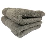 Sue Rossi Guest Towels 30 x 50cm Set Of 2, Organic Turkish Combed Cotton, 600gsm Thick, Soft & Absorbent Bathroom Or Kitchen Small Hand Towel, Face Cloth (Silver Grey, 2)