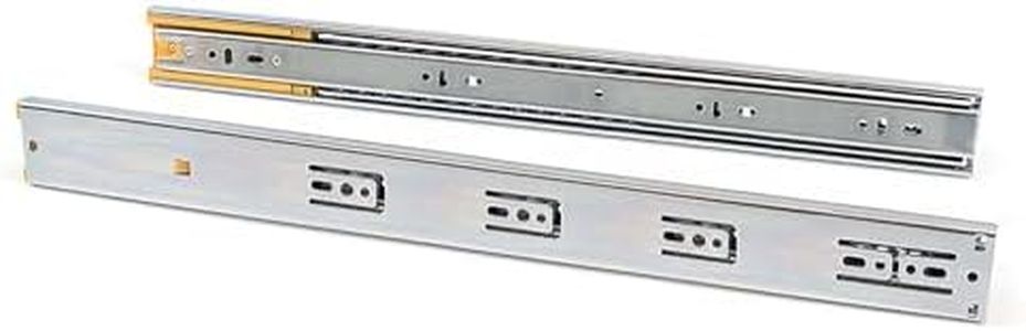 Emuca - Ball bearing drawer slides 45x400mm (1,77x,15,7 inch), Set of 5 pairs of full extension drawer runners with soft closing