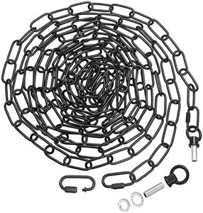 PATIKIL 19 Feet Lighting Chain for Hanging Lamp, Chandelier Chain Light Fixture Chain Load Capacity 65 Lbs for Pendant Light, Ceiling Fan, Black