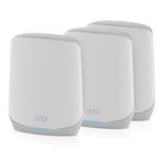 NETGEAR Orbi Whole Home Tri-Band WiFi 6 Mesh Network System (RBK663) – Router with 2 Satellite Extenders, Security Features, Coverage up to 6,600 sq. ft., 75 Devices - AX3800 (Up to 3.8Gbps)