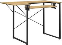 Sew Ready Dart Wood/Metal Multipurpose Machine Table Workstation Desk with Folding Top for Crafts, Sewing, Computers, Laptops, Games, Graphite/Ashwood, 41W