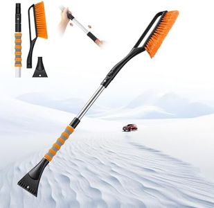 VOCAON 37'' Snow Brush and Ice Scraper for Car Windshield, Aluminum Extendable Snow Removal Tool for Car Window with Foam Grip for SUV Truck Auto Vehicle Winter Accessorie - Orange