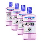 Listerine Total Care Mild Taste (Alcohol Free) Antibacterial Mouthwash (Pack of 4 x 500ml), Fresh Mint Flavour with 6-in-1 Benefits, Helps Reduce Plaque and Freshens Breath
