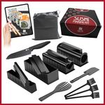 The Kit Company™ Sushi Making Kit | 15 pcs Equipment & Tools inc Detailed ebook | Professional Sushi Knife, Spatula with Carry Case