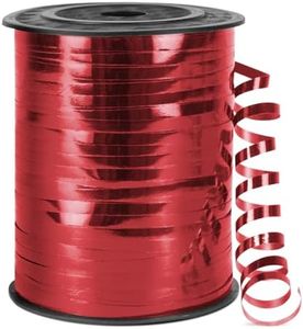 Isaspire 500 Yards Metallic Shiny Curling Ribbon with Spool, 1/5" Curly Ribbons - Perfect for Gift Wrapping, Florist Flowers, Birthday Party Decorations, and Balloon String Ribbon in Red