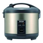 Tiger JNP-S15U-HU Rice Cooker and Warmer, Stainless Steel Gray, 8-Cup