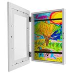 Kids Art Frame, Kids Artwork Display Frame Front Opening A4 Picture Frame for 150 Pictures, Changeable Childrens Artwork Display Photo Storage Frames Kids Art Projects Kids Art Frames (White)