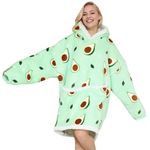 Blanket Hoodie,Wearable Blanket,Sweatshirt Blanket,Oversized Hoodie,Comfy Blanket Sweatshirt,Sweater Blanket,Sherpa Cozy Giant Hoodie Blankets for Women Men Adults Kids (Avocado, Adult)