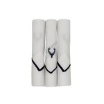 Allen Solly Men's Cotton White Handkerchiefs with Colored Border & Brand Logo (Pack of 3)