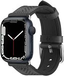 SPIGEN Retro Fit Watch Band for Apple Watch Ultra 2/Ultra 49mm, Series 10 46mm, 9/8/7 45mm, SE2/SE/6/5/4 44mm, 3/2/1 42mm, Soft Leather Cool Adjustable Bands Smartwatch Wristband - Black