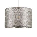 Traditional Moroccan Style Silver Chrome Ceiling Pendant Drum Shade