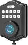 52HZ Fingerprint Door Lock, Keyless Entry Door Lock with Code, Voice Guidance Electronic Keypad Deadbolt Smart Locks for Front Door, Anti-Peeping Password, Auto Lock, Easy to Install, Black