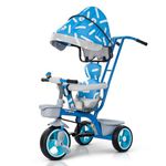 Baybee Trico 2 in 1 Baby Tricycles for Kids, Plug N Play Tricycle with Parental Handle, Canopy, & Safety Belt, Paddle Trikes Baby Cycle with Eva Wheels, Kids Cycle for 2-5 years Boys Girls (Blue)