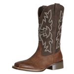 Ladies Square Toe Western Cowboy Boots for Women Fashion Country Distressed Cowgirl Boots Dark Brown Size 10