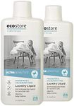 Ecostore Ultra Sensitive Laundry Liquid 1L x 2, Formulated For Sensitive Skin, Fragrance Free, Allergy and Asthma Friendly, Dermatalogically Tested and Sensitive Choice® Approved, Stain Removal