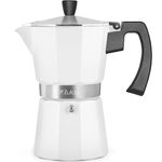 Zulay Premium Moka Pot Espresso - Leak-Proof Stovetop Espresso Maker - Perfect for Authentic Cuban & Italian Style Espresso - Makes 12 Espresso Cups - White