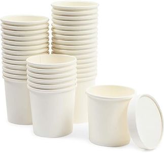 Juvale 36 Pack 16 oz Disposable Soup Containers with Lids, Take Out Cups for Hot or Cold Food to Go, Ice Cream Storage, White