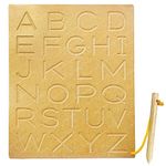 FunBlast Wooden Alphabet Tracing Board - ABC Trace Letters Capital Alphabet Writing Practice Tracing Boards for Kids - Multi Color