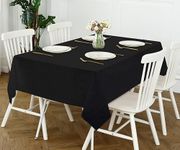 Oasis Home Collection Cotton Solid Table Cloth 60 X 60 inch | 4 Seater - Pack of 1 (Black)