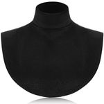 SATINIOR 1 Pcs Women Fake Turtleneck Dickey Collar Removable Cotton Rollover Fake Collar Insert Warm Blouse Collar for Pullover (Black)