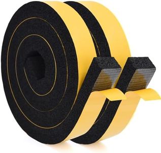 YoleShy Window Air Conditioner Foam Tape 2 Pcs 2 Inch Wide x 1 Inch Thick Weather Stripping Door Seal Strip for Insulation, Weatherstrip, Gap Blocker, Total 13 Feet Long(6.5ft x 2 Rolls), Black