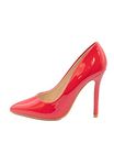 Womens High Heel Pointed Toe Pumps Smart Office Work Courts Shoes Ladies Pumps Party Prom Wedding Bridal Occasion Heeled Court Stiletto Heels Shoes Red Patent