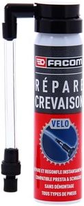 FACOM 006092 Répare Crevaison Vélo, sans démontage, Presta et Schrader, Bombe Anticrevaison VTT, VTC, Route, 75ml