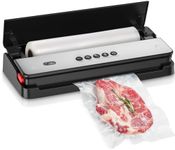 Bonsenkitchen Vacuum Sealer Machine, Multi-Functional Food Sealer, Built-in Cutter & Bag Storage, Globefish Technology for High-Speed Continuous Working, Food Vacuum Sealer with Vacuum Bags & Roll Bag