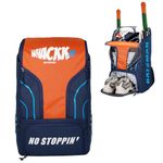 WHACKK Batsman NVY Ornge|Cricket|Cricket Kit Bag Backpack |Juniour & Youth Kitbag |Player Edition 2 Bat Pockets Shoe Pocket |Big Main Comp. Fits 14.75 inch Leg Pad|2 Bottle Holders (.Navy Orange)