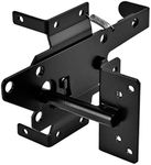 Self-Locking Gate Latch - Post Mount Automatic Gravity Lever Wood Fence Gate Latches with Fasteners/Black Finish Steel Gate Latch to Secure Pool& Yard