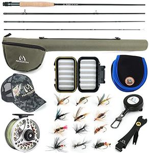 M MAXIMUMCATCH Maxcatch Extreme Fly Fishing Combo Kit 3/5/6/8 Weight, Starter Fly Rod and Reel Outfit, with a Protective Travel Case (3wt 8‘4“ 4pc Rod,3/4 Reel)