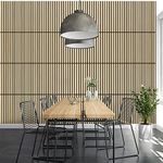 GOODS EMPORIUM Wood Panels for Walls - 4 Pack Slat Wall Panelling | MDF Wall Cladding Panels | 3D Acoustic Wooden Planks Decorative Slats Feature Wall (Oak)