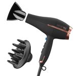 CONAIR INFINITIPRO 1875 Watt AC Motor Pro Hair Dryer with Ceramic Technology, Black