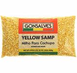 Gonsalves YELLOW SAMP Milho Para Cachupa (Dried Yellow HOMINY CORN) Net Wt/PESO LIQ 32 oz (2LB) 908g