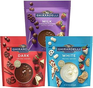 Ghirardelli Melting Wafers Bundle, Milk Chocolate, Dark Chocolate, White Chocolate, Set of 3-10oz each