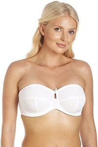 Camille Womens Multiway Strapless Bra - Non Padded & Underwired with Removable Matching & Clear Straps - Cross Back, Strapless, Halter or One Strap White 40E