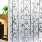 Window Film Privacy, Frosted Window Film Static Cling 60 x 200 cm, Privacy Film for Glass Windows No Glue Window Sticker Opaque UV Protection White Bamboo for Office Living Room Kitchen