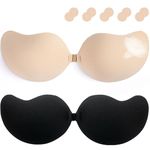 Stick on Bra Push up Bras for Women, Sticky Bra with Breathable Holes, Invisible Strapless Bra, Breathable & Skin-Friendly Women's Adhesive Bras, Reusable Backless Bra