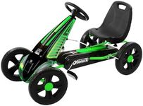 Hauck Hurricane Pedal Go Kart with Durable Steel Tube Frame, Sporty 3 Point Steering & Adjustable Seat