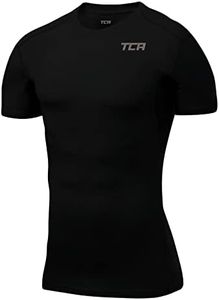 TCA Men's HyperFusion Compression Base Layer Top Short Sleeve Under Shirt - Black, XX-Large