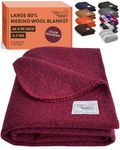 Woolly Mammoth Woolen Co. | Extra Large Merino Wool Camp Blanket | The Perfect Outdoor Gear Bedroll for Bushcraft, Camping, Trekking, Hiking, Survival, or Throw Blanket at The Cabin. (Burgundy)